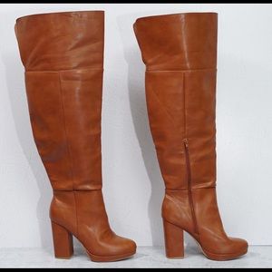 Block Heel Over the Knee Wide Calf Boot